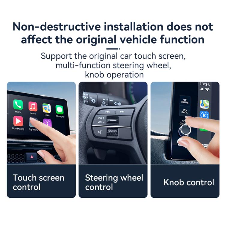 Autoradio cablata a doppia porta CarPlay/Android 2 in 1 convertibile in box wireless, CarPlay/Android 2 in 1