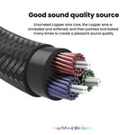 Cavo audio ausiliario VegGieg da 3,5 mm maschio-maschio per auto, compatibile con telefono, computer, stereo, amplificatore e auricolari., 1m, 2m, 3m, 5m