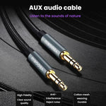 Cavo audio ausiliario VegGieg da 3,5 mm maschio-maschio per auto, compatibile con telefono, computer, stereo, amplificatore e auricolari., 1m, 2m, 3m, 5m