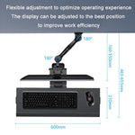 Monitor Bracket Industrial Equipment Cabinet Wall Mount All-In-One Stand Mouse Keyboard Bracket, WKS-1 21x60cm Tray Silver, WKS-1 21x60cm Tray Black, WKS-2 21x60cm Tray Silver, WKS-2 21x60cm Tray Black