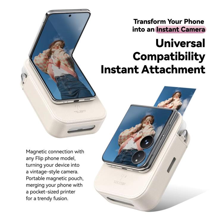 TELESIN Portable Instant Photo Printer With Magnetic Bag & Self-Adhesive Photo Paper For Travel & Memories