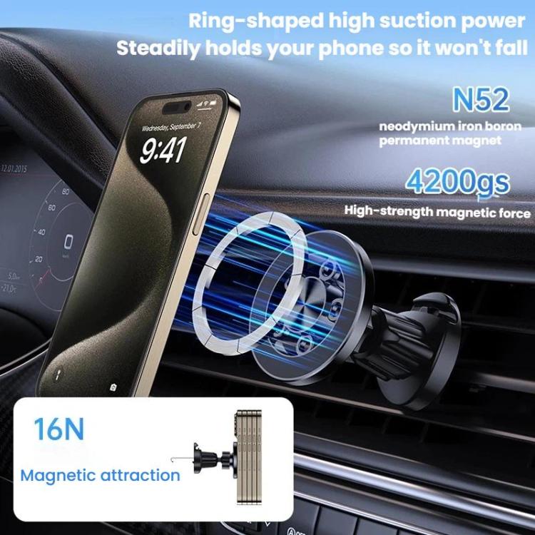 Supporto magnetico stabile e anti-vibrazione per telefono da appendere alla bocchetta dell'aria dell'auto., FG-05