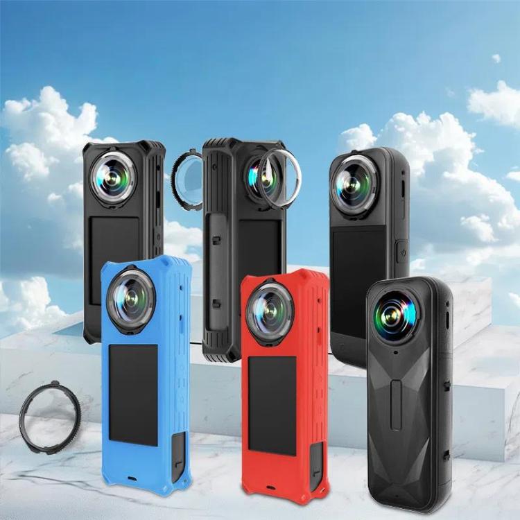 Custodia protettiva in silicone per Insta360 X5 con copriobiettiv