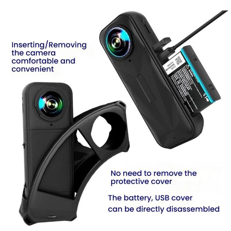 Custodia protettiva in silicone per Insta360 X5 con copriobiettiv