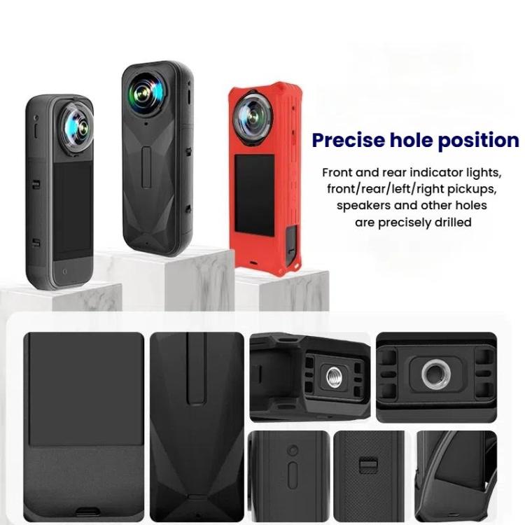 Custodia protettiva in silicone per Insta360 X5 con copriobiettiv
