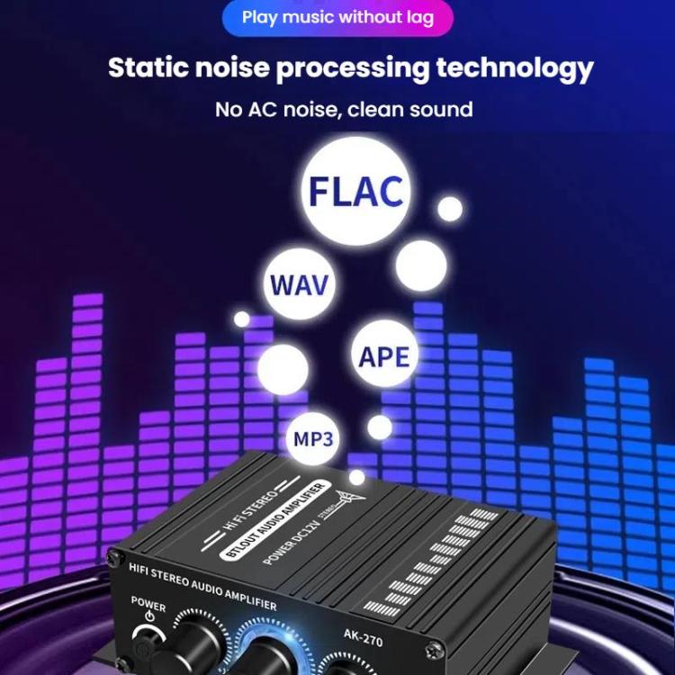 Mini amplificatore per autoradio e impianto stereo domestico, AK270, AK270 With DC Line