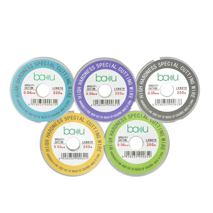 Filo di acciaio al carbonio da 200 m/329 piedi per il taglio di separatori di schermo per la riparazione di schermi LCD di smartphone e tablet., BAKU 0.03mm, BAKU 0.04mm, BAKU 0.05mm, BAKU 0.06mm, BAKU 0.08mm