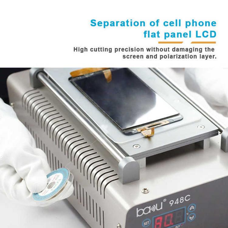 Filo di acciaio al carbonio da 200 m/329 piedi per il taglio di separatori di schermo per la riparazione di schermi LCD di smartphone e tablet., BAKU 0.03mm, BAKU 0.04mm, BAKU 0.05mm, BAKU 0.06mm, BAKU 0.08mm
