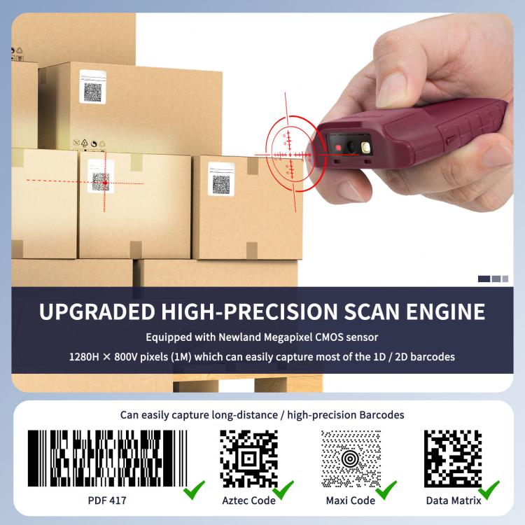 Cell Phone Back Clip Portable 1/2 Code Wireless Bluetooth Scanner, E900, E950