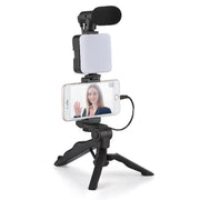 Kit illuminazione streaming 49 LED con treppiede e microfono