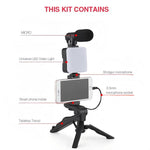 Kit illuminazione streaming 49 LED con treppiede e microfono