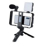 Gimbal stabilizzatore smartphone con microfono e luce LED