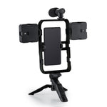 Gimbal stabilizzatore smartphone con microfono e luce LED