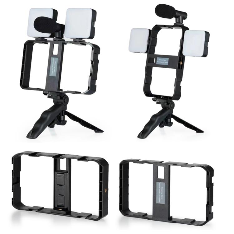 Gimbal stabilizzatore smartphone con microfono e luce LED