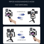 Gimbal stabilizzatore smartphone con microfono e luce LED