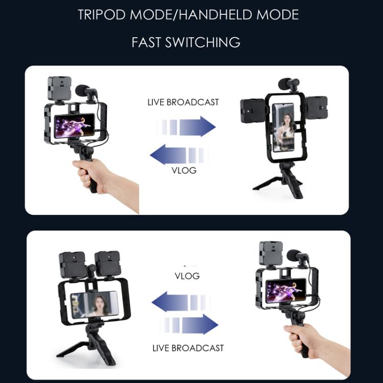 Gimbal stabilizzatore smartphone con microfono e luce LED
