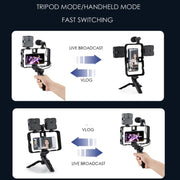 Gimbal stabilizzatore smartphone con microfono e luce LED