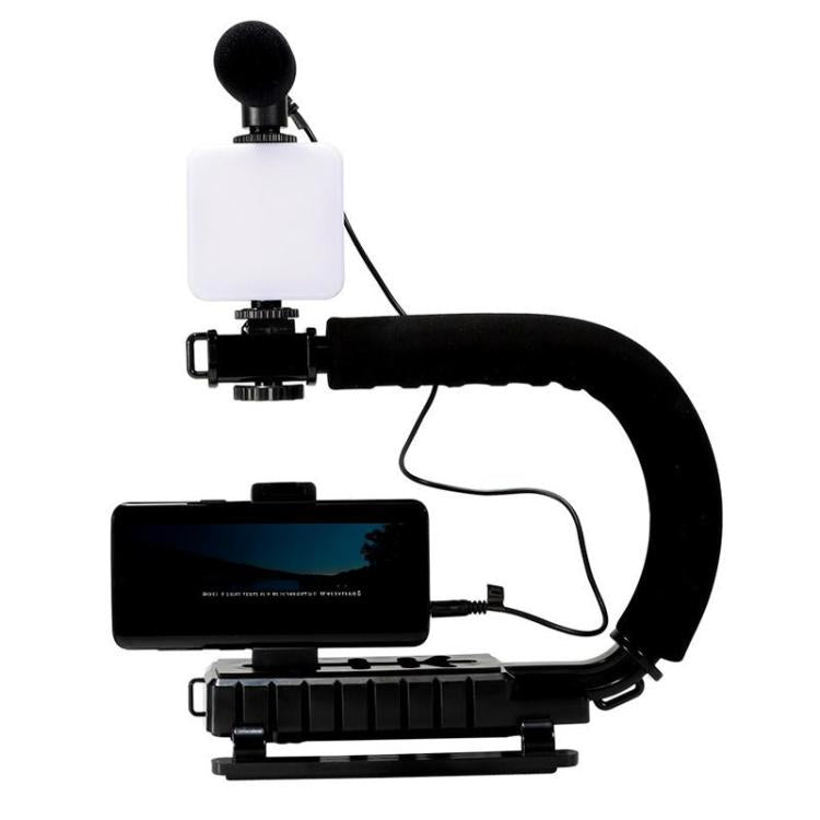 Kit live streaming con microfono e luce LED per reflex e smartpho