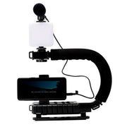 Kit live streaming con microfono e luce LED per reflex e smartpho