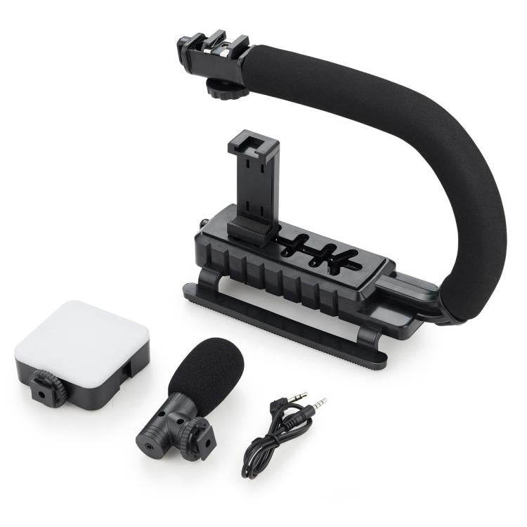 Kit live streaming con microfono e luce LED per reflex