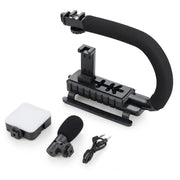 Kit live streaming con microfono e luce LED per reflex e smartpho