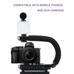Kit live streaming con microfono e luce LED per reflex