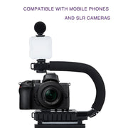 Kit live streaming con microfono e luce LED per reflex e smartpho