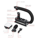 Kit live streaming con microfono e luce LED per reflex