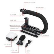 Kit live streaming con microfono e luce LED per reflex e smartpho