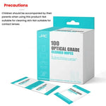 JRC F502 100 pezzi/scatola Carta per la pulizia di occhiali e schermi di cellulari Kit portatile per la pulizia con alcol, Cleaning Paper