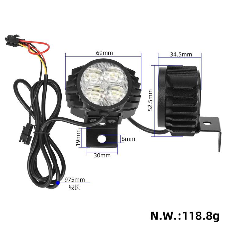 Faro anteriore a LED ad alta luminosità 2 in 1 con clacson per scooter, For Kugoo Kirin M4 / M4 Pro