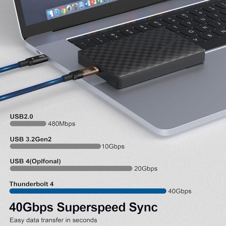 Cavo USB4 Type-C 240W con Display Digitale 1m