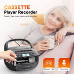 Lettore cassette portatile stereo Bluetooth AM/FM/MP3