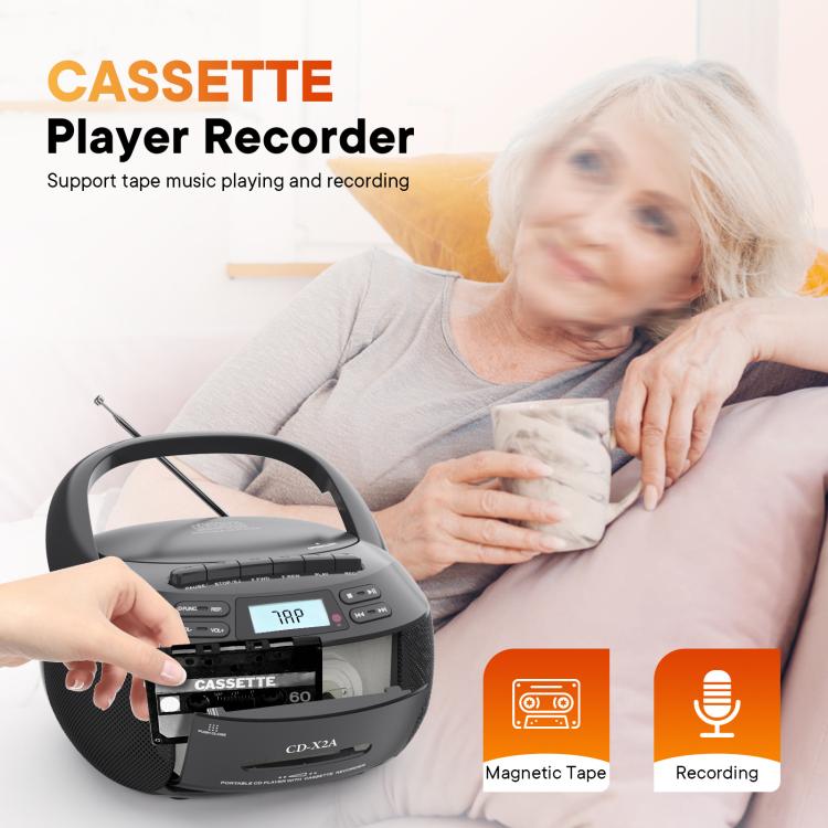 Lettore cassette portatile stereo Bluetooth AM/FM/MP3