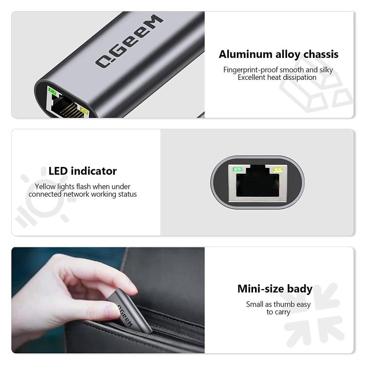Adattatore LAN Gigabit USB-C e USB-A a RJ45 15cm