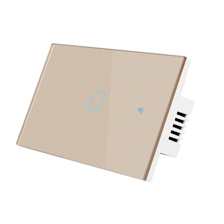 Interruttore antincendio singolo intelligente Wi-Fi per graffiti, calibro 120 USA, modello 120., 1-Gang White, 2-Gang White, 1-Gang Black, 2-Gang Black, 1-Gang Gold, 2-Gang Gold