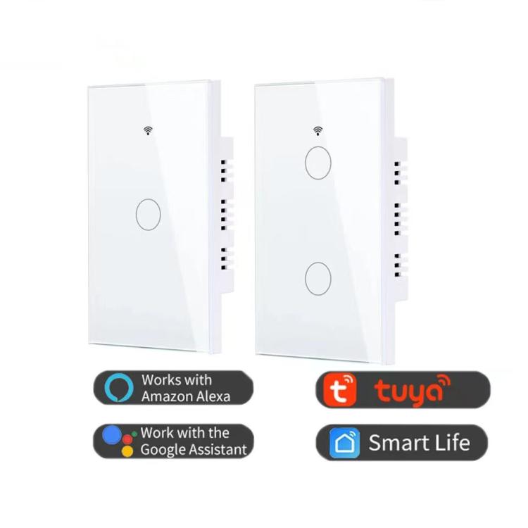 Interruttore antincendio singolo intelligente Wi-Fi per graffiti, calibro 120 USA, modello 120., 1-Gang White, 2-Gang White, 1-Gang Black, 2-Gang Black, 1-Gang Gold, 2-Gang Gold
