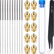 Kit di pulizia per ugelli per stampante 3D MK8, ago di pulizia in acciaio inossidabile da 0,4 mm, 22 In 1, 12 In 1