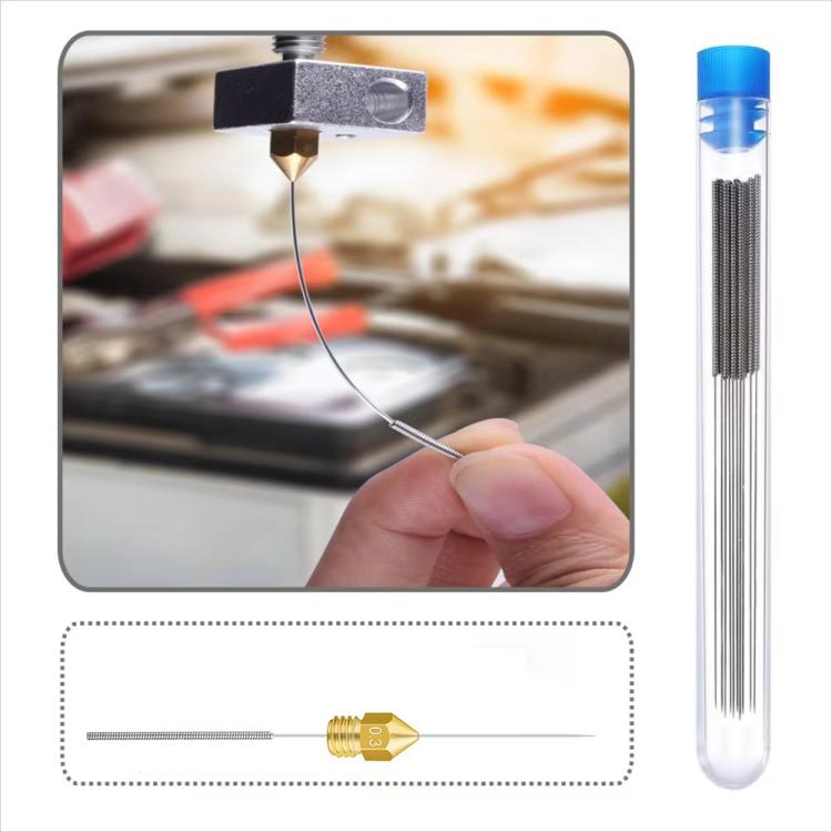 Kit di pulizia per ugelli per stampante 3D MK8, ago di pulizia in acciaio inossidabile da 0,4 mm, 22 In 1, 12 In 1