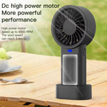 Ventilatore portatile e da tavolo ad energia solare con 5 velocità Turbo, 12 pale e ricarica rapida tramite USB Type-C.