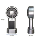Ventilatore portatile e da tavolo ad energia solare con 5 velocità Turbo, 12 pale e ricarica rapida tramite USB Type-C.