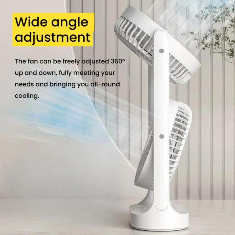 Ventilatore da scrivania a doppia testa, oscillante regolabile a 360 gradi, circolatore d'aria portatile a 3 velocità., 4000 mAh battery, Without Battery