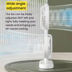Dual Head Desk Fan 360-Degree Adjustable Oscillating Air Circulator 3-Speed Portable Cooling Fan, 4000 mAh Battery, Without Battery