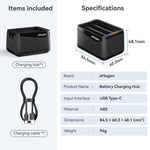 Caricabatterie rapido per 3 batterie Insta360 X5