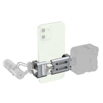 Supporto telefono metallico con 4 attacchi vite 1/4" e foro Arri