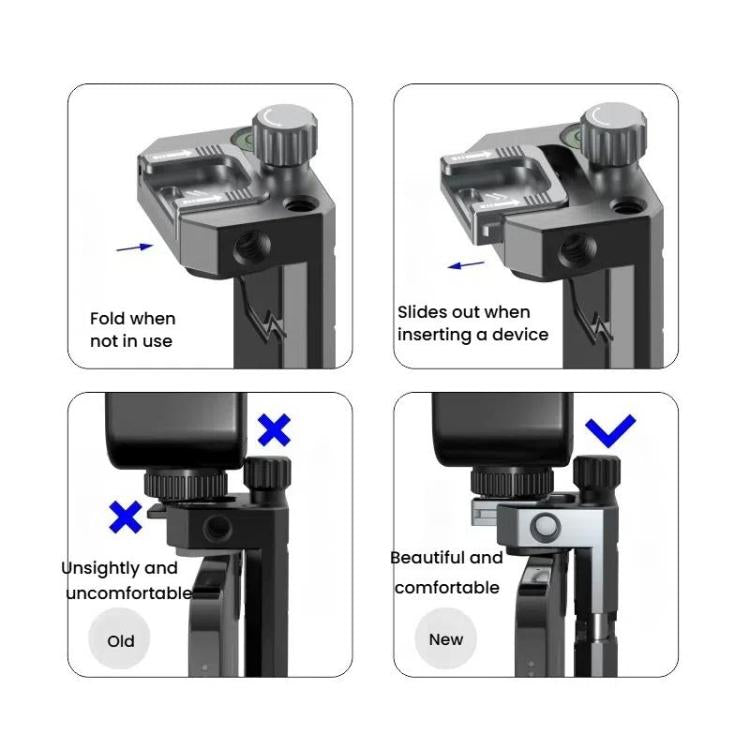 Supporto telefono metallico con 4 attacchi vite 1/4" e foro Arri