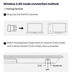 Rapoo E9000G Wireless Bluetooth Keyboard Computer Laptop Cell Phone Keyboard
