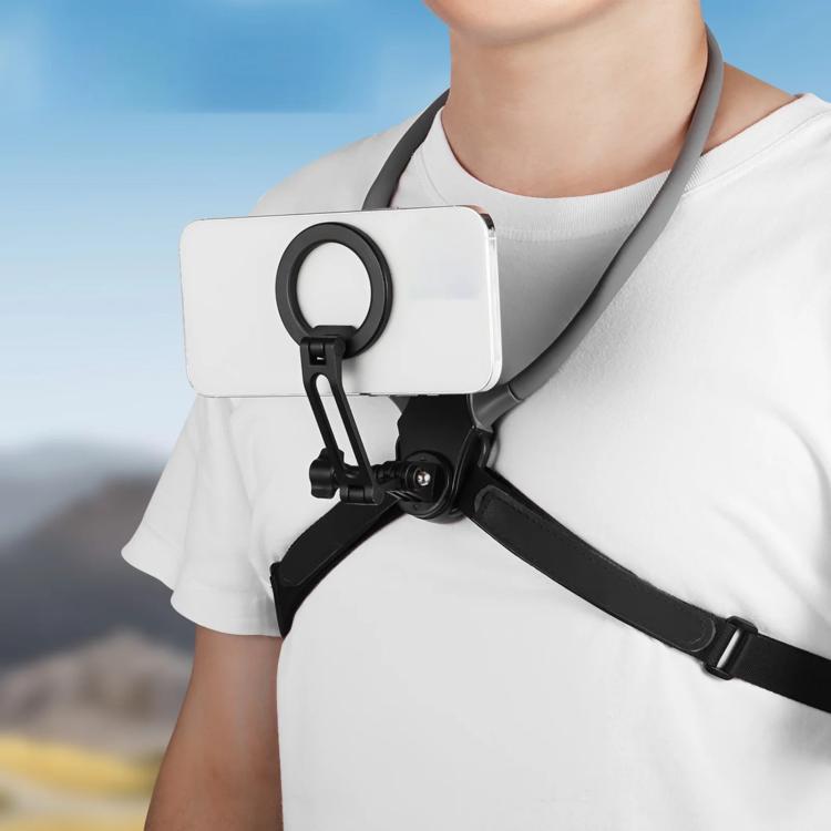 Supporto magnetico regolabile da collo per telefono e action cam