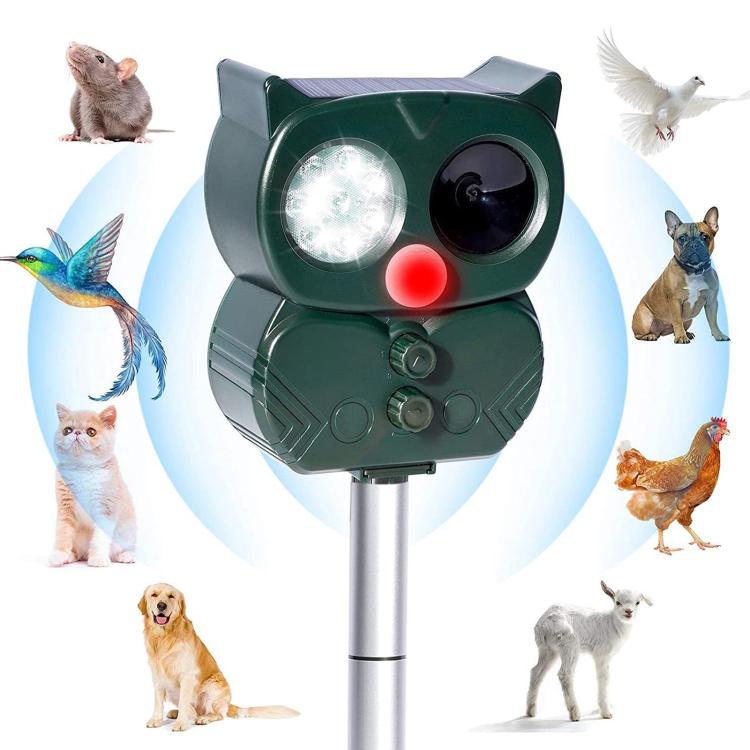 Repellente per animali a energia solare con cinque velocità di regolazione e attivazione vocale a ultrasuoni, 704