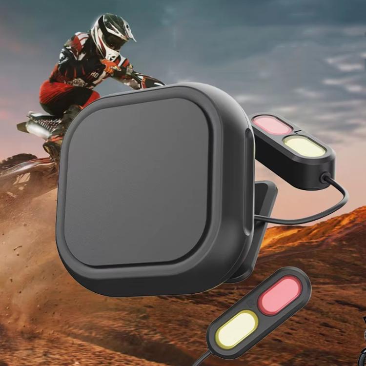 Sistema radar di rilevamento dell'angolo cieco per motociclette a 24 GHz con portata di 30 metri e assistenza al cambio di corsia per una guida sicura.